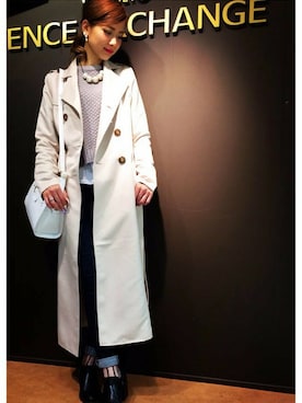 「VENCEEXCHANGE（ヴァンスエクスチェンジ）のアイテム（モッズコート）」を使った、Yukaさん（レディース・158cm）の春コーディネート