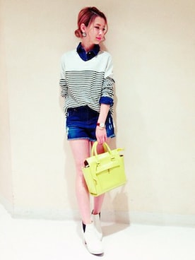 「インディゴデニム」｜Yukaさん（レディース・158cm）の冬コーディネート