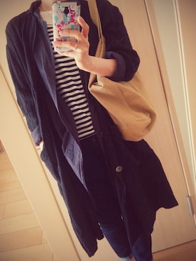 「pas de calais（パドカレ）のアイテム（その他アウター）」を使った、k(ani)さん（レディース・161cm）の秋コーディネート