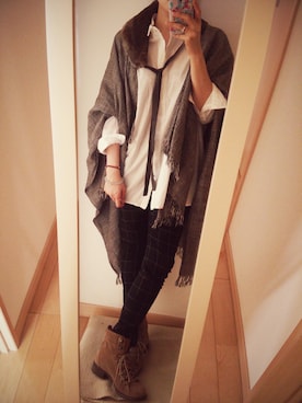 「pas de calais（パドカレ）のアイテム（その他）」を使った、k(ani)さん（レディース・161cm）の秋コーディネート