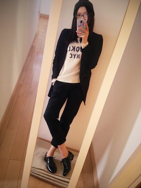 「COMME CA DU MODE（コムサデモード）のアイテム（テーラードジャケット）」を使った、k(ani)さん（レディース・161cm）の秋コーディネート