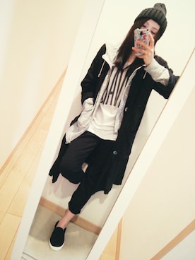 「pas de calais（パドカレ）のアイテム（その他アウター）」を使った、k(ani)さん（レディース・161cm）の冬コーディネート