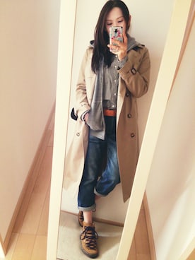 「F-TROUPE（エフトゥループ）のアイテム（その他シューズ）」を使った、k(ani)さん（レディース・161cm）の冬コーディネート