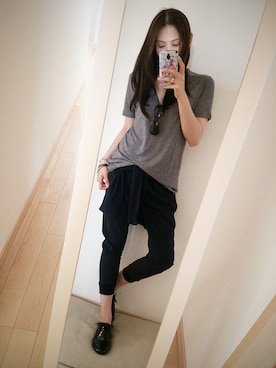「足長効果」｜「アイテム（その他）」を使った、k(ani)さん（レディース・161cm）の夏コーディネート