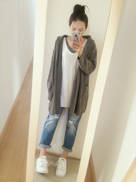 「BLACK CRANE（ブラッククレーン）のアイテム」を使った、k(ani)さん（レディース・161cm）の秋コーディネート