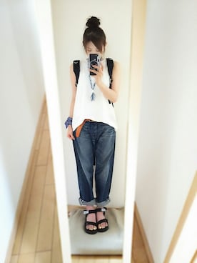 「7月WEAR夏のサンダル祭り」｜「アイテム（その他）」を使った、k(ani)さん（レディース・161cm）の夏コーディネート