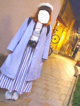 「カメラ女子」｜「アイテム（チェスターコート）」を使った、ゆうこさん＊さん（レディース・152cm）の春コーディネート
