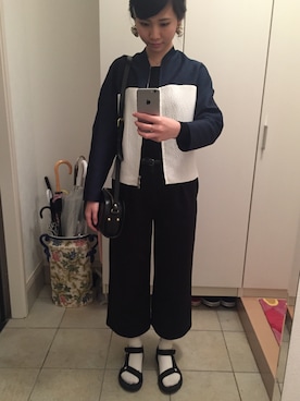 「ハーフムーンバック」｜「アイテム（ブルゾン）」を使った、nanamiさん（レディース・165cm）の春コーディネート