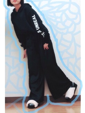 「ゆるずる」｜「アイテム（サンダル）」を使った、YukiNe🍑さん（レディース・154cm）の冬コーディネート