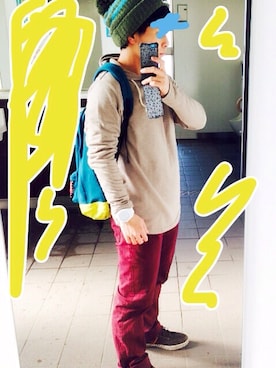 「EDWIN（エドウィン）のアイテム（その他シューズ）」を使った、H-knさん（メンズ・163cm）の冬コーディネート