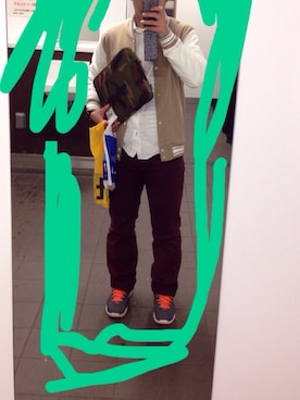 「BEAMS（ビームス）のアイテム（スタジャン）」を使った、H-knさん（メンズ・163cm）の春コーディネート