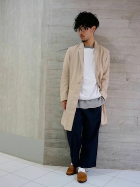 「春物」｜「アイテム（その他アウター）」を使った、Yusukeさん（メンズ・173cm）の冬コーディネート