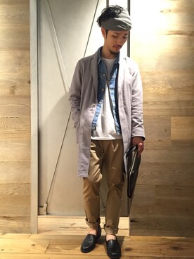 「ヘアバンド」｜「アイテム（その他アウター）」を使った、Yusukeさん（メンズ・173cm）の春コーディネート