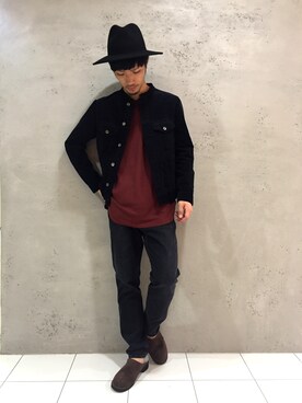 「RAGEBLUE（レイジブルー）の＜トレンドのロング丈＞ワッフルロングカットソー/733404（Tシャツ/カットソー）」を使った、Yusukeさん（メンズ・173cm）の秋コーディネート