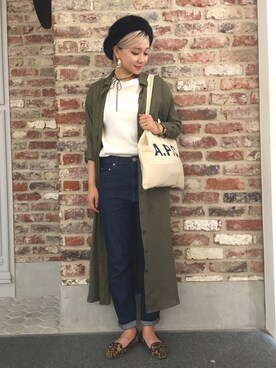 「アイテム（シャツワンピース）」を使った、KOZUEさん（レディース・159cm・20代）の秋コーディネート