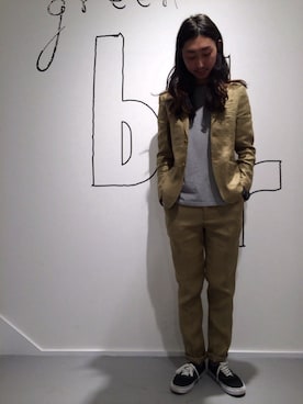 「URBAN RESEARCH（アーバンリサーチ）のUR フランダースリネンドビージャケット（テーラードジャケット、ベージュ系）」を使った、oginoさん（メンズ・176cm）の春コーディネート