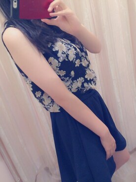「PAGEBOY（ページボーイ）のアイテム（スカート、ブルー系）」を使った、新藤さん（レディース・168cm）の秋コーディネート
