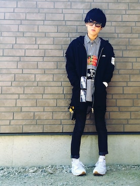 「MISBHV（ミスビヘイブ）のアイテム（パーカー）」を使った、kazuさん（メンズ・172cm）の春コーディネート