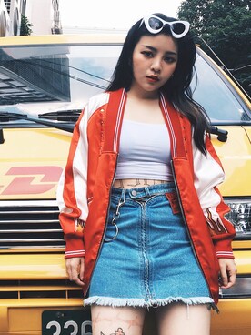 「AES（エーイーエス）のアイテム（ジャケット/アウター）」を使った、Candee郭百白さん（レディース・160cm）の夏コーディネート