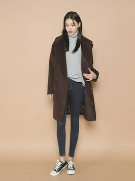 「アイテム（ニット/セーター、シルバー系）」を使った、envylookさん（レディース・165cm）の秋コーディネート