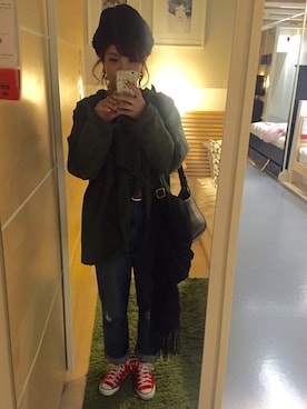 「NOMBRE IMPAIR（ノンブルアンペール）のアイテム（パンツ）」を使った、✞✟☨ERiCA✞✟☨さん（レディース・154cm）の冬コーディネート