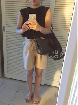 「COACH（コーチ）のアイテム（ショルダーバッグ、ブラック系）」を使った、✞✟☨ERiCA✞✟☨さん（レディース・154cm）の夏コーディネート