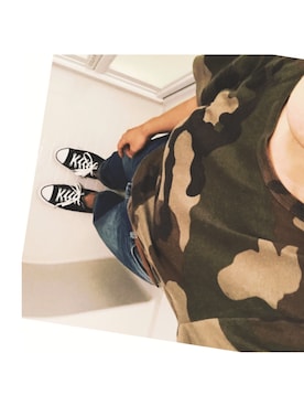 「PETIT BATEAU（プチバトー）のアイテム（Tシャツ/カットソー、その他）」を使った、✞✟☨ERiCA✞✟☨さん（レディース・154cm）の夏コーディネート