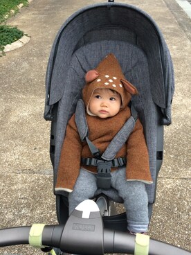 「アイテム（その他トップス、ブラウン系）」を使った、viviennewwwさん（キッズ・80cm）の冬コーディネート