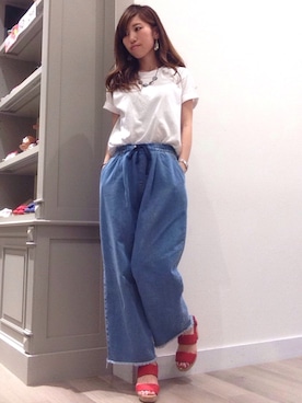 「カットオフデニム」｜WA ORientalTRaffic レイクタウン店さん（レディース・164cm）の夏コーディネート