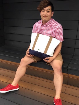 「summer」｜「アイテム（トートバッグ）」を使った、OTAKIさん（メンズ・168cm）の春コーディネート