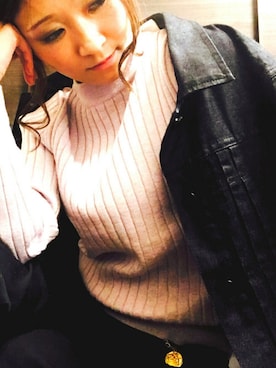 「ラメニット」｜「アイテム（デニムジャケット）」を使った、mmk♪さん（レディース・151cm）の秋コーディネート