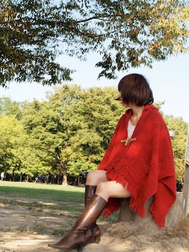 「AS as know as（エーエス アズノウアズ）のアイテム（ポンチョ）」を使った、えみさん（レディース・150cm）の夏コーディネート