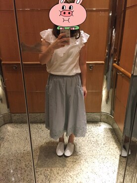 「chou chou de maman（シュシュドママン）のアイテム」を使った、Siuboさん（レディース・155cm）の夏コーディネート