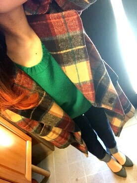 「dazzlin（ダズリン）のアイテム（チェスターコート）」を使った、みいぽんさん（レディース・159cm）の冬コーディネート