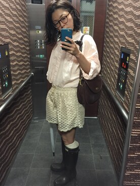 「TOMORROWLAND （トゥモローランド）のアイテム（シャツ/ブラウス、ピンク系）」を使った、Kanaさん（レディース・157cm）の夏コーディネート
