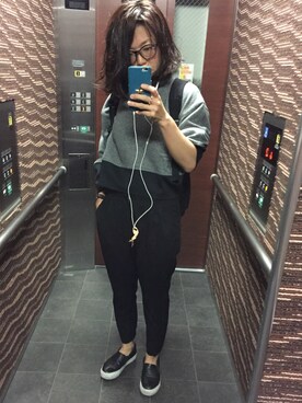 「adidas by Stella McCartney（アディダスバイステラマッカートニー）のアイテム（スウェット）」を使った、Kanaさん（レディース・157cm）の夏コーディネート