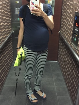 「GAP（ギャップ）のアイテム（Tシャツ/カットソー、ブルー系）」を使った、Kanaさん（レディース・157cm）の夏コーディネート