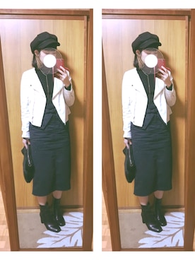 「ファークラッチ」｜「アイテム（キャスケット）」を使った、ё☆ёさん（レディース・159cm）の秋コーディネート