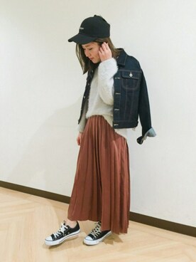 「archives（アルシーヴ）のアイテム（キャップ）」を使った、sayu.さん（レディース・150cm）の秋コーディネート