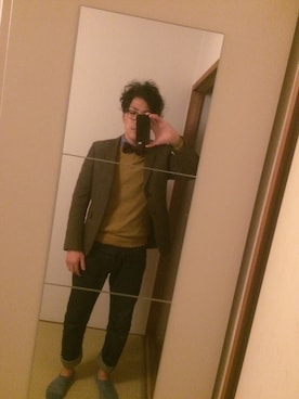 「Adam et Rope A・E・R（アダムエロペ）のアイテム（テーラードジャケット）」を使った、6号さん（メンズ・168cm）の秋コーディネート