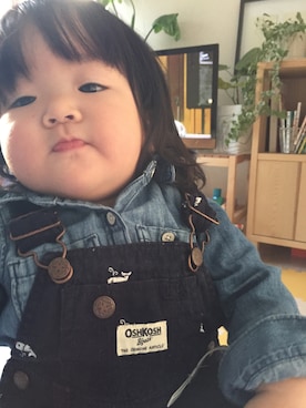 「OSHKOSH（オシュコシュ）のアイテム（ワンピース）」を使った、EMIRI❤︎さん（キッズ・80cm）の冬コーディネート