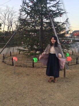 「Handmade（ハンドメイド）のアイテム（その他アウター）」を使った、mamiさん（レディース・152cm）の冬コーディネート