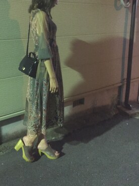 「アイテム（ドレス、ブラウン系）」を使った、yuki✴︎さん（レディース・166cm）の秋コーディネート