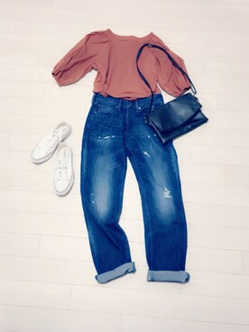 「CONVERSE（コンバース）のconverse（コンバース） ALL STAR OX（オールスターOX）（スニーカー）」を使った、ハンドメイドｎａｎａさん（レディース・160cm）の秋コーディネート