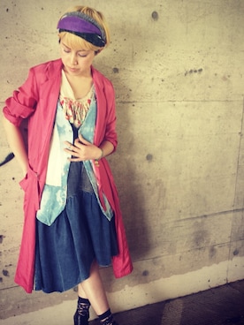 「hippiness（ヒッピネス）のアイテム（その他アウター）」を使った、hippiness_serikaさん（レディース・155cm）の春コーディネート