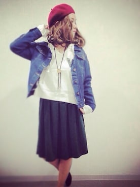 「アイテム（ハンチング/ベレー帽）」を使った、いずみたに しおりさん（レディース・163cm・10代）の秋コーディネート