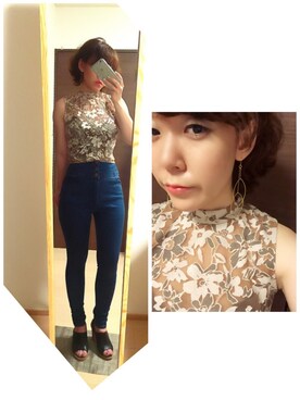 「LILY BROWN（リリーブラウン）のシンプルスキニーパンツ（その他パンツ）」を使った、eさん（レディース・155cm）の夏コーディネート