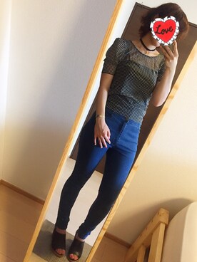 「LILY BROWN（リリーブラウン）のシンプルスキニーパンツ（その他パンツ）」を使った、eさん（レディース・155cm）の秋コーディネート