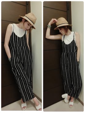 「STYLENANDA（スタイルナンダ）のアイテム（つなぎ/オールインワン）」を使った、carahuangさん（レディース・160cm）の夏コーディネート