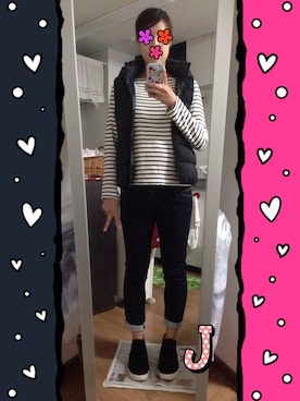 「アイテム（ベスト）」を使った、jncooさん（レディース・164cm）の秋コーディネート